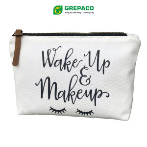 Túi Đựng Mỹ Phẩm Đựng Đồ Cá Nhân Trang Điểm Đi Du Lịch Bằng Vải Bố Canvas Tote Cao Cấp Chống Nước Nhẹ Size Mini Khóa Kéo Đồng Dây Kéo Da GrepacoBags MP01- Hàng Chính Hãng