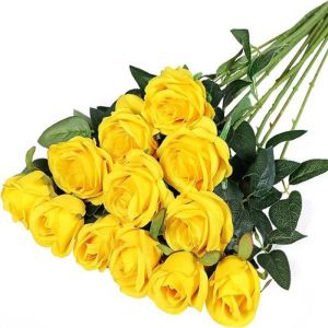HOTOTO Bridal Red Roses Colorful DIY Floral Arrangment Artificial Silk Flowers Romantic Night Table Centerpieces Valentines Day Decor Wedding Home Party