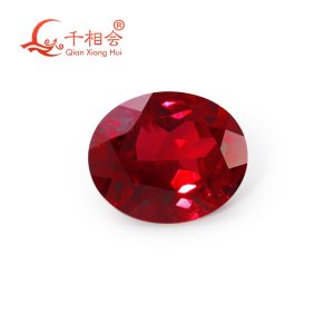 Hình dạng hình bầu dục Phòng thí nghiệm phát triển Ruby AGL Giấy chứng nhận Pigeon máu đỏ tự nhiên cắt tổng hợp Corundum lỏng lỏng đá quý với bao gồm có thể nhìn thấy Phụ kiện DIY
