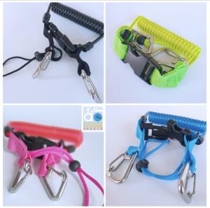เพียง 320 บาท Coil-spring lanyard with Buckle and clips สายยืดยึด ตัวยึดอุปกรณ์ ดำน้ำ กล้องดำน้ำ ไฟฉาย สายคล้องเกี่ยวอุปกรณ์ดำน้ำ ปลดเร็ว Quick-released Scuba Diving FreeDive Outdoo
