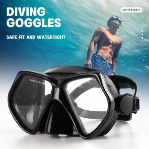 GOGO Diving Snorkeling Mask Snorkeling Set Tempered Glass Diving Goggles Freediving Swimming Mask Anti-Leak