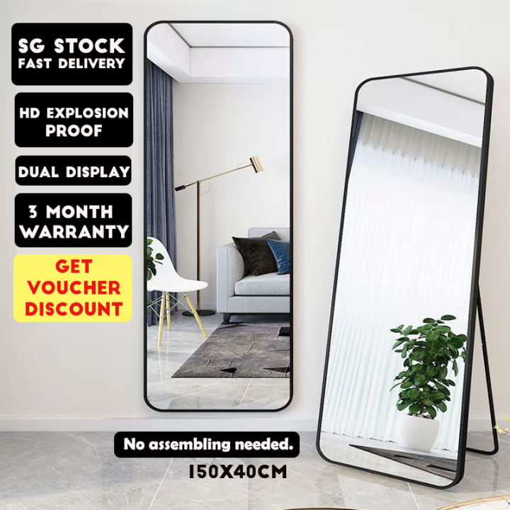 **SG Ready Stock** standing mirror full length floor body long Mirror wall mirror wardrobe