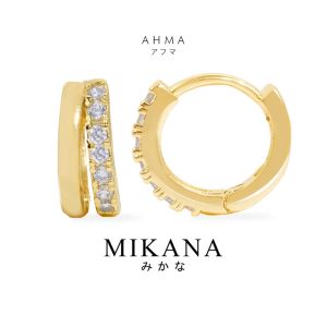 Mikana Huggies 18k Gold Plated Fuji Hoop Earrings Accessories For Women earing earings earring