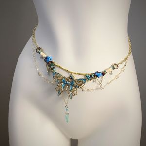 MELODI Elegant Waist Chains Advanced Butterfly Belly Chain Fashion Versatile Hip Chain for Women