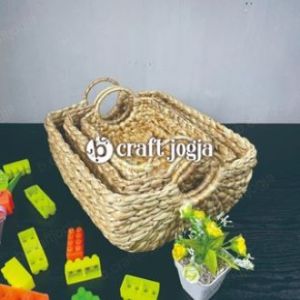 Keranjang Anyaman Enceng Gondok Ring Serbaguna Size S-M-L Kerajinan Anyaman B Craft Jogja