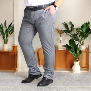 Celana Formal Kantor Kerja Bahan Pria Slimfit Kantoran Panjang Hitam
