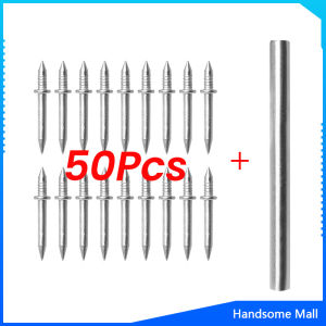 H.S. ตะปูสองหัว ไร้รอยต่อ พร้อมปลอกเกลียว แข็งแรงสูง กันสนิม สําหรับยึดไม้ โลหะ 100/50 ชิ้น Double Head Nails