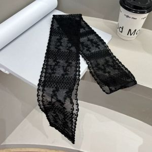 ROLL Sweet Summer Neck Strap Flower Lace Neckerchief Fashion Multi-functional Ribbon Head Scarf for Women