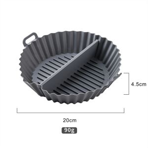 GTRBFDS Divided Air Fryer Basket Mat Silicone Round Silicone Baking Tray Mold Multifunctional Non Stick Air Fryer Liner Accessories Pizza