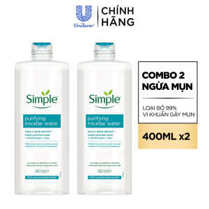 COMBO 2 NƯỚC TẨY TRANG SẠCH SÂU DỊU NHẸ - SIMPLE MICELLAR WATER 400ML