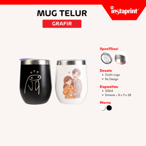 mug telur /gelas kopi custom  Grafir logo mug souvenir grafit print