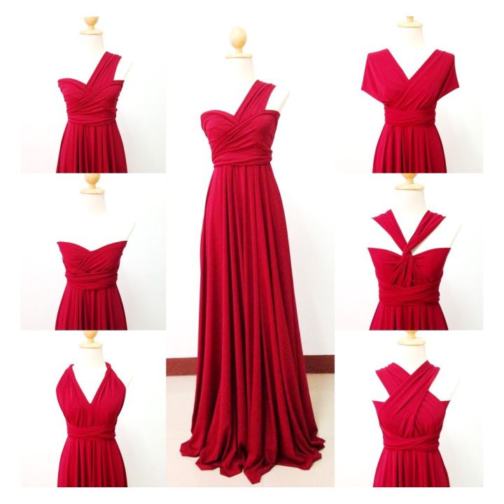 MARSALA RED INFINITY BRIDESMAID ENTOURAGE PRENUP PARTY CIVIL WEDDING DEBUT DRESS PLUS GOWN OUTFIT Lazada PH