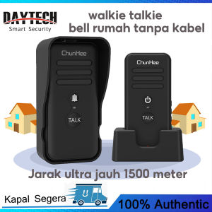 Daytech Bel Pintu Interkom 2-in-1 - Jangkauan 1.5KM Bel Pintu Bicara 2 Arah Untuk Rumah/Apartemen