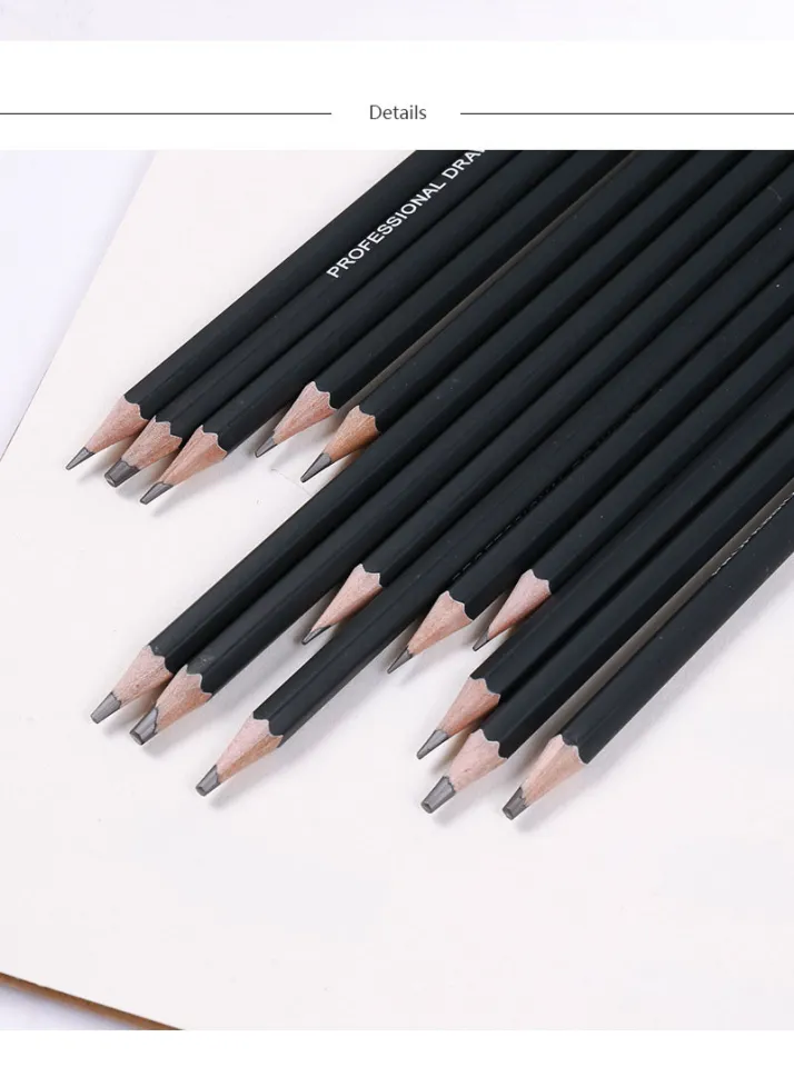 14 pcs/lot Sketch and Drawing Pencil Set HB 2B 6H 4H 2H 3B 4B 5B 6B 10B 12B  1B, Black