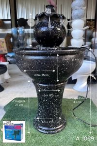 ยกชุดฟรีปั๊มน้ำ น้ำพุ น้ำล้น [A1069] น้ำผุดหัวทรงแจกันปากหยัก ร้านเรารับประกันสินค้าแตก แตกเคลมให้ 100 %