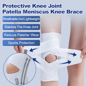 อุปกรณ์พยุงเข่า สายรัดเข่า แผ่นรองเข่าแบบมืออาชีพ สายรัดเข่าแบบเสริมความมั่นคงสำหรับกีฬา แผ่นรองเข่าแบบสปริงสองด้าน แผ่นเจลสำหรับบรรเทาอาการปวดข้อ
