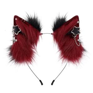 ที่คาดผมที่อุดหูแมวเทียมเครื่องแต่งกายฮาโลวีนหูสัตว์และคอสเพลย์