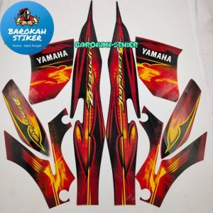 Striping Stiker Polet motor yamaha jupiter z hitam merah 2009 2010 stiker list body motor standar berkualitas termurah Barokah Sticker
