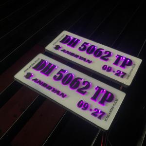 Plat Nomor Motor Akrilik Timbul Custom Led Baut Tanam Keren Murah / Plat Nomor Akrilik Timbul Led
