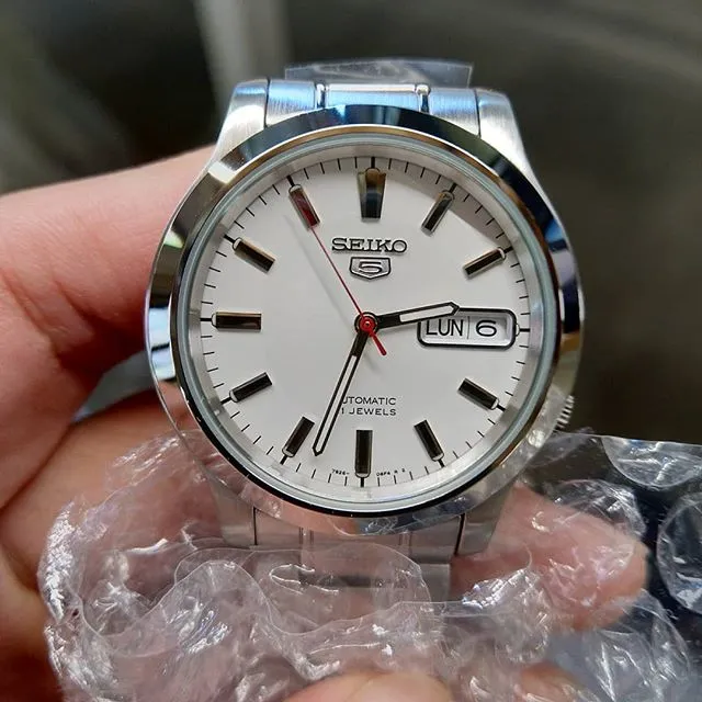 Seiko 5 SNK789K1 Automatic See thru Back White Dial Stainless