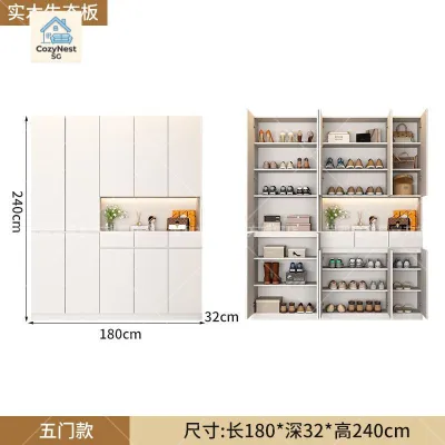 [CozyNest ]Solid Wood Shoe Cabinet Entrance Hallway Cabinet Home Doorway Large Capacity Entryway Storage Cabinet Shoe Rack