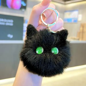 Cartoon Plush Cat Cat Head Keychain Cute Doll Pup Schoolbag Pendant Small Pendant Car Key Chain Wholesale