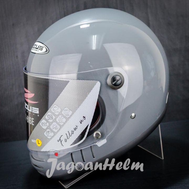 ZEUS HELM ZS816E SOLID GREY RETRO ZS 816E CLASSIC ZS-816E Helm