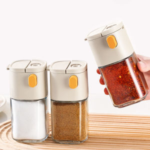 180ml Glass Salt Shaker Spice Jars Salt Sugar Pepper Shaker Box Reusable Sealing Measuring Seasoning Jar BBQ Kitchen Accessories