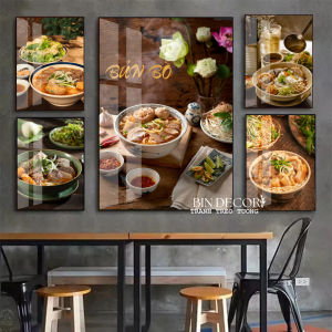Tranh treo tường tráng gương bún bò 10 trang trí decor quán nhà hàng kèm đinh