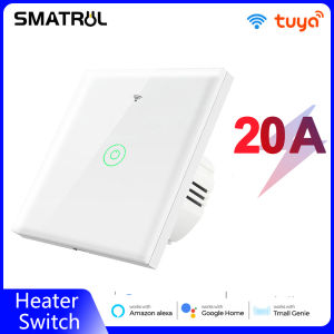 SMATRUL WIFI suis pintar untuk AC Air Conditioner touch switch 20A 1 Gang 1 Way DP switch Neon Heater Switch WIFI pemanas Air 110v 220v