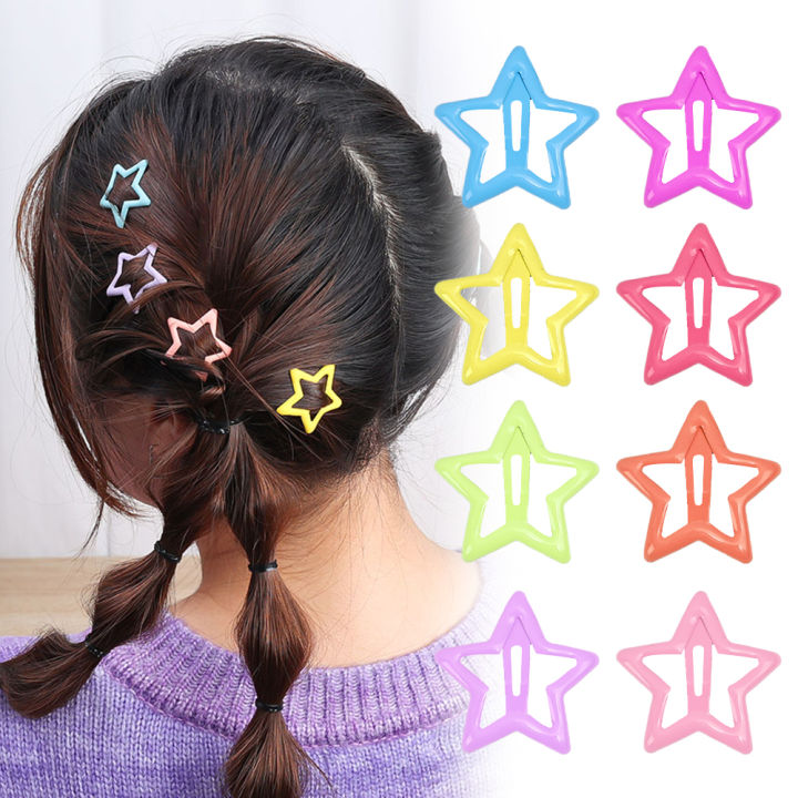 [ILOVEDIY] Metal Snap Hair Clips Star Shape Cute Hair Pins Hair ...