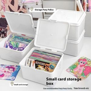 Movi Katie phong cách Ins màu trắng tinh khiết nắp lật hộp lưu trữ cho thẻ và văn phòng phẩm tổ chức