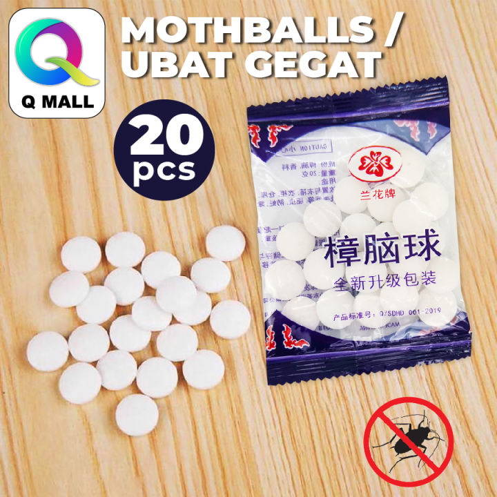 Q MALL [1pack/20pcs] Camphor Balls Moth Balls Moisture Proof Deodorant