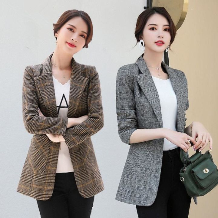 Womens Long Sleeve Suit Blazer Jacket Ladies Plus Size Office Casual Plain  Coat