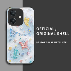 สำหรับ Oppo A3X 5G&Oppo A3X 4G&Oppo A3 4G&Oppo A3 5G&Oppo A40 4G เคสศัพท์กันตก ลายผีเสื้อสีน้ำมัน บุคลิกภาพทันสมัย