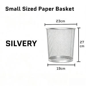 Office Paper Basket Metal Wastebasket Round Trash Can Bedroom Hotel Coffee Table Garbage Trash Can