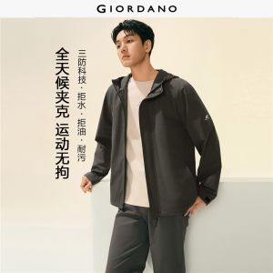 Giordano Men G-MOTION print raglan sleeve hooded windbreaker Free Shipping 01076694