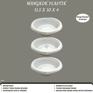 Mangkok Plastik Ukuran 5 Mangkok Mie Mangkok Baso 11.5X10X4 (Isi 50 Pcs-W.M5)