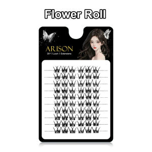 ARISONLASHES Cluster D Curl Bulu Mata Flower Roll Segmented Eyelash Extension Bulu Mata Palsu + Lem