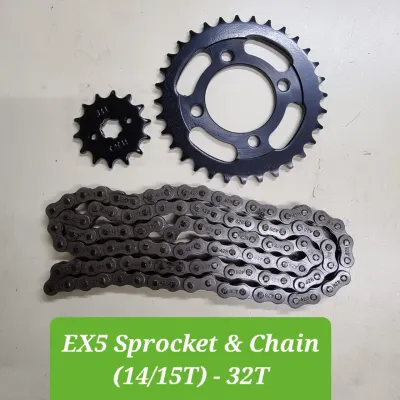 EX5 Sprocket & Chain Set 428H-96L-100L 14/15T (25T-40T)