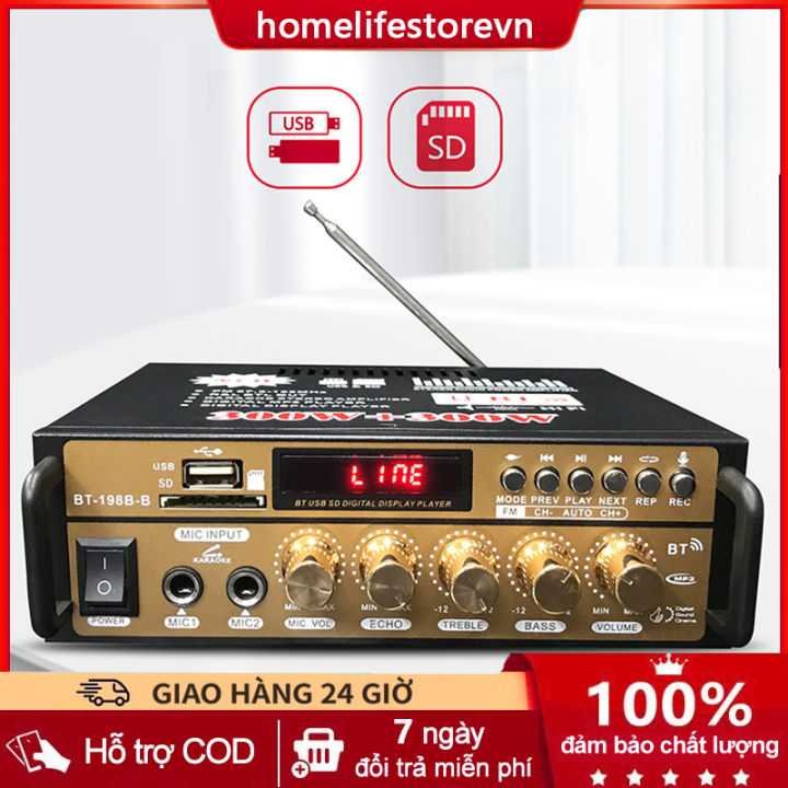 【Bán hàng】🔥Amply, amly, âm ly karaoke Amly Mini Bluetooth TLC AV-198B ...