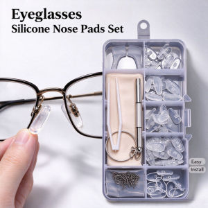 Eyeglasses Silicone Nose Pads Set Glasses Optical Repair Kit Screwdriver Screw Nut Replacement Nose Pad Set