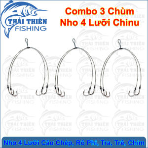 Combo 3 Chùm Nho Câu Cá 4 Lưỡi Chinu Dùng Câu Sông Chép Rô Phi Tra Trê Chim