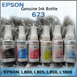 Genuine Epson 673 Original Ink Bottle 1set 6 color for L800 L805 L810 L850 L1800 T6732T6733T6734T6735T6736