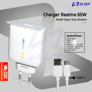 CHARGER CASAN REALME USB TYPE TIPE C VOOC FAST CHARGING 65W
