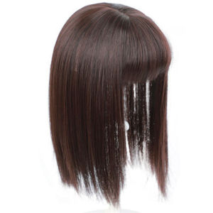 Foreign trade synthetic wig piece fashionable bangs short wig piece black brown increases hair volume and covers white hair