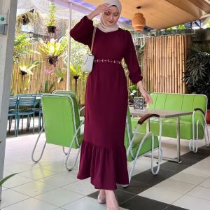 Demore Maxy Vayrea Gamis Duyung Wanita Muslim Kondangan Polos By Demore