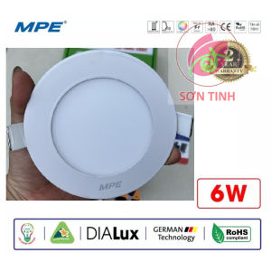 Đèn Led Âm Trần 6W Tròn MPE Cao Cấp màu trắng vàng - Đèn Panel downlight Led 6w - Bảo hành 2 năm chính hãng