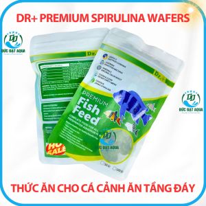 Thức ăn cho cá ăn tầng đáy không làm đục nước cá biển và nước ngọt Dr+ Premium Spirulina Wafers
