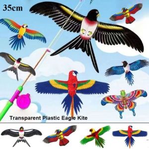 NOBLELUX Cartoon Plastic Eagle Kite DIY Toy Children Gift Flying Bird Kites 35cm Large Eagle Kites Garden Outdoor Sports